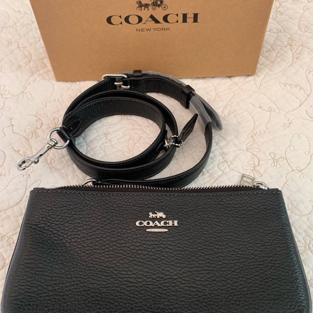 Coach Double Zip Leather Crossbody Bag